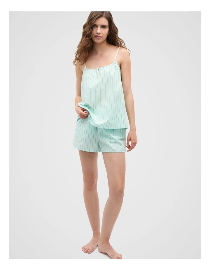 Stripe Cami And Short Pyjama Set in Skyway image 4