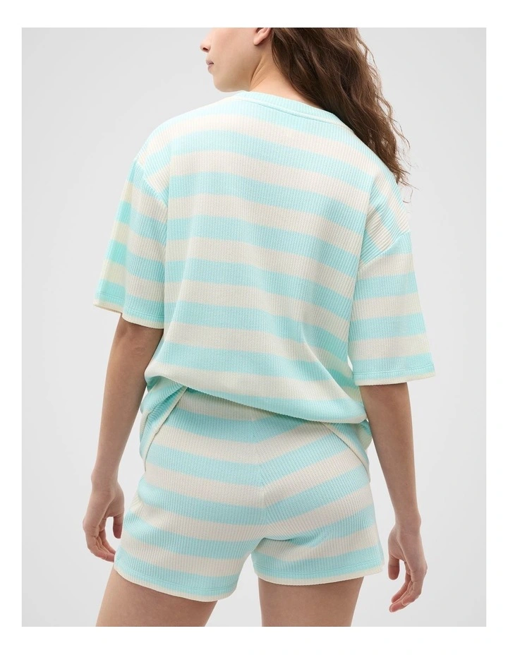 Stripe T-shirt and Short PJ Set in Skyway image 2