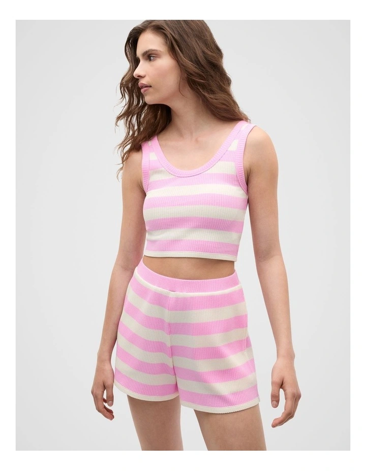Stripe Crop and Short PJ Set in Fairy Floss image 1