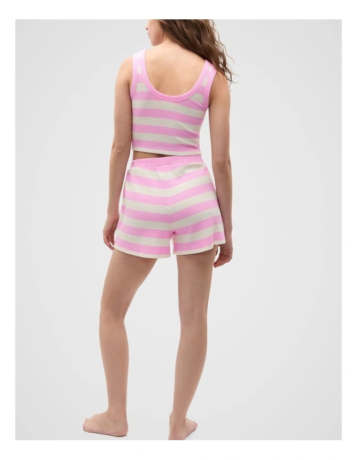 Stripe Crop and Short PJ Set in Fairy Floss image 2