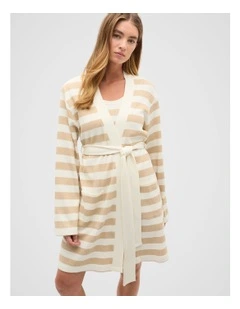 Stripe Robe in Ecru