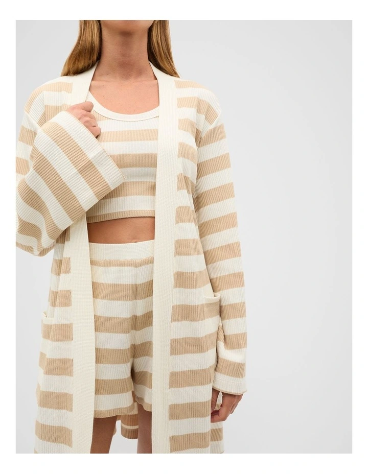 Stripe Robe in Ecru image 3