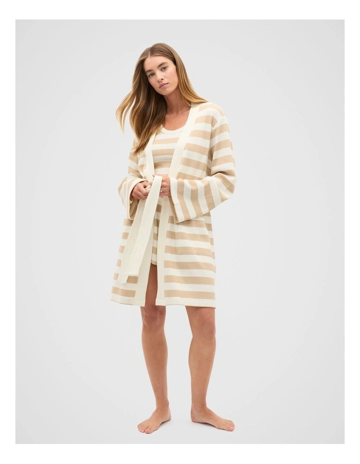 Stripe Robe in Ecru image 4