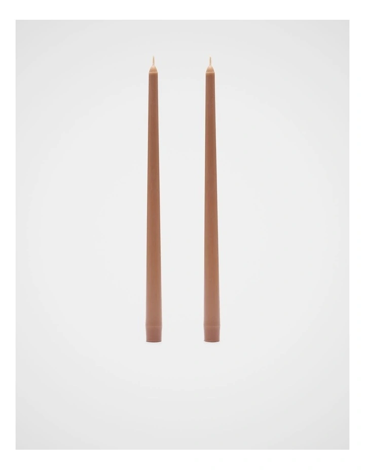 Tall Taper Candle Set of 2 in Biscoff image 1