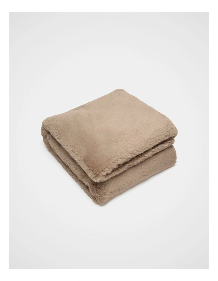 Fur Throw in Sandstone image 1