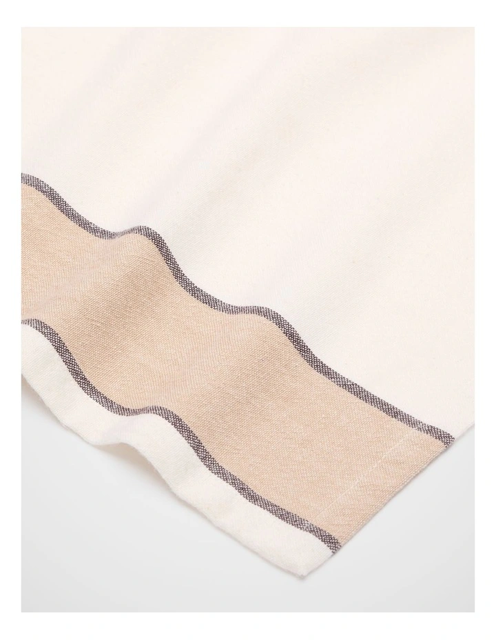 Vertical Stripe Tea Towel in Coconut Cream image 2