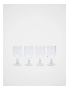 Aurora Wine Glass Set of 4 in White