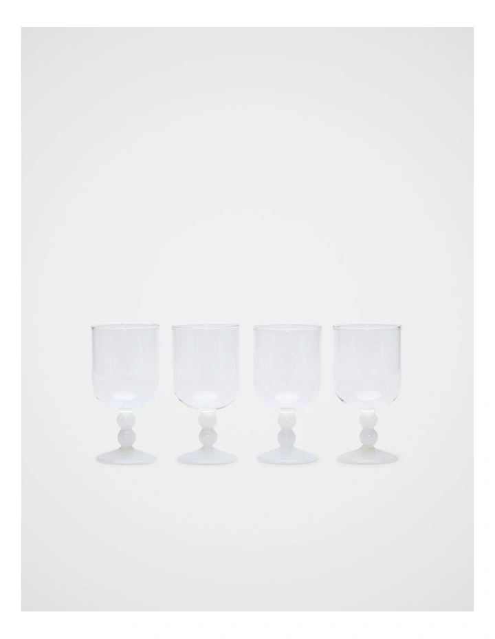 Aurora Wine Glass Set of 4 in White image 1