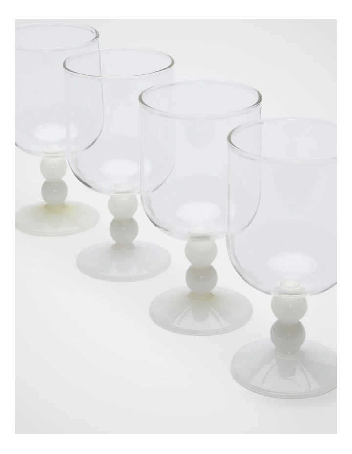 Aurora Wine Glass Set of 4 in White image 2