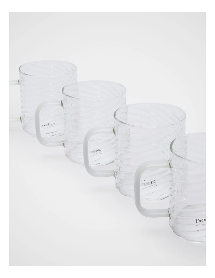 Aurora Glass Mug Set of 4 in White image 2