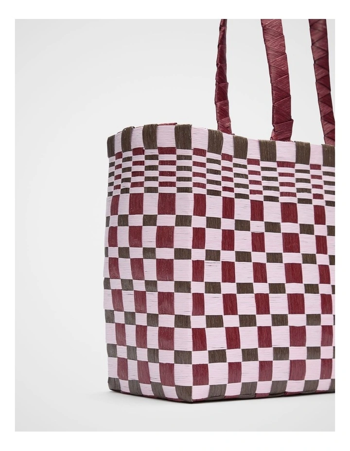 Paper Woven Market Bag in Blossom image 2