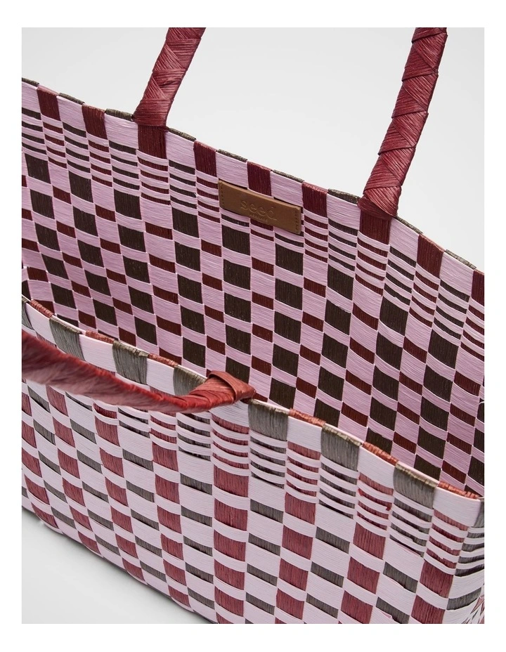 Paper Woven Market Bag in Blossom image 3