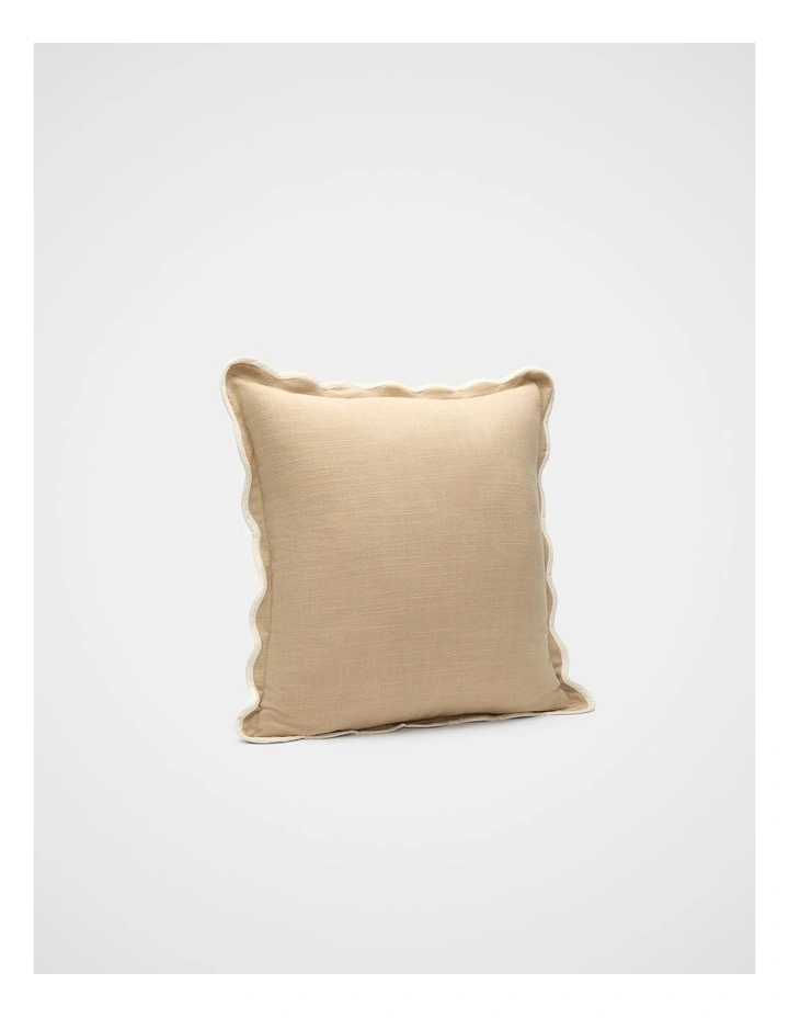 Piped Edge Cushion in Cashew Cream image 1
