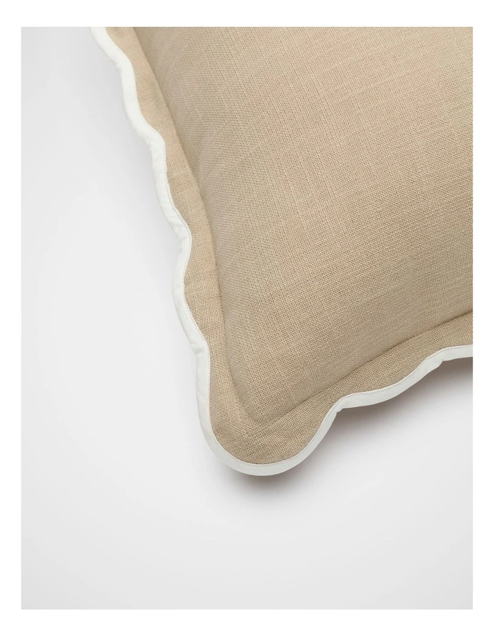 Piped Edge Cushion in Cashew Cream image 2