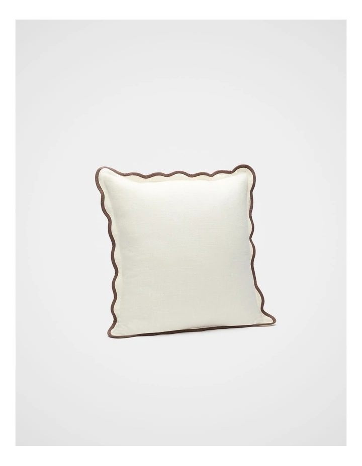 Piped Edge Cushion in Meringue image 1