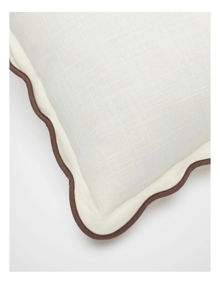 Piped Edge Cushion in Meringue image 2