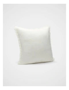 Square Fringed Cushion in Meringue