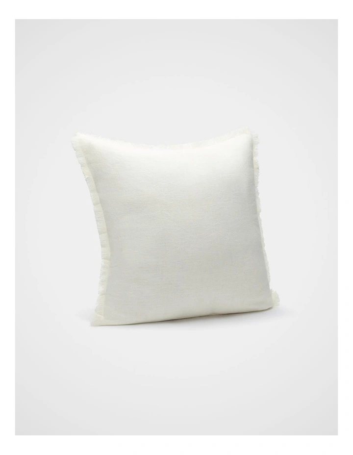 Square Fringed Cushion in Meringue image 1