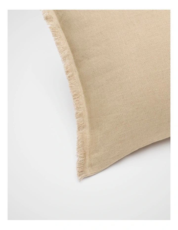 Rectangular Fringed Cushion in Cashew Cream image 2