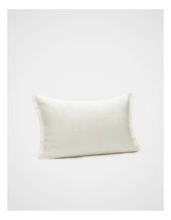 Rectangular Fringed Cushion in Meringue