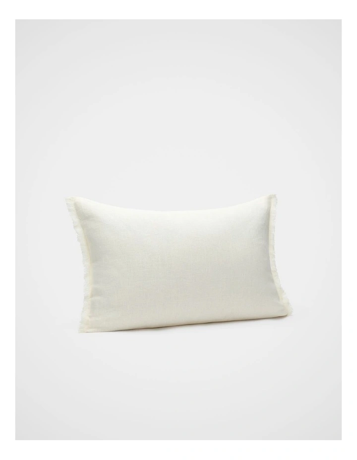 Rectangular Fringed Cushion in Meringue image 1