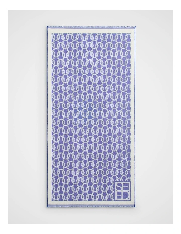 Rope Beach Towel in Sapphire Blue image 1
