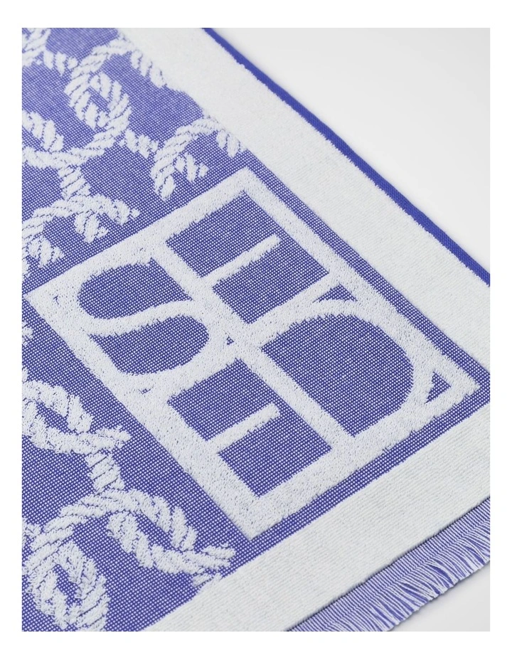 Rope Beach Towel in Sapphire Blue image 2