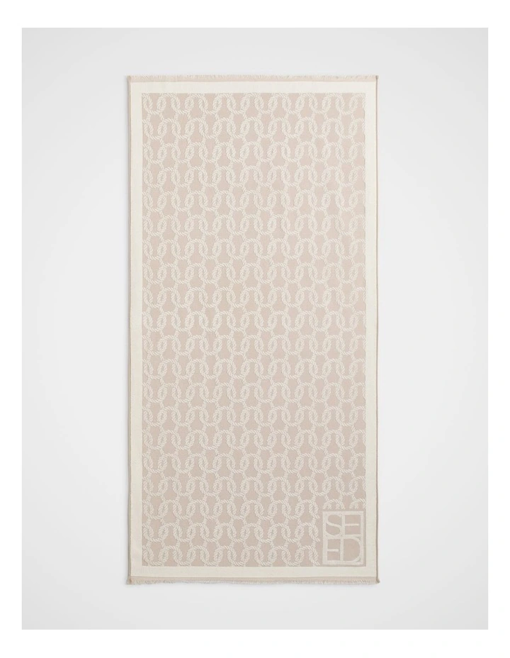 Rope Beach Towel in Warm Sand image 1