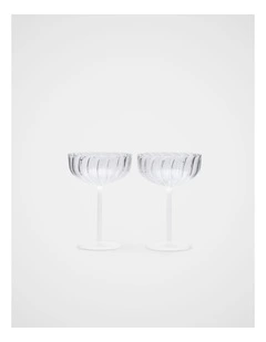 Eleni Martini Glass Set Of 2 in Chalk