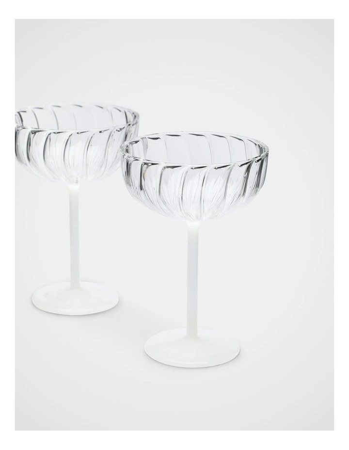 Eleni Martini Glass Set Of 2 in Chalk image 2
