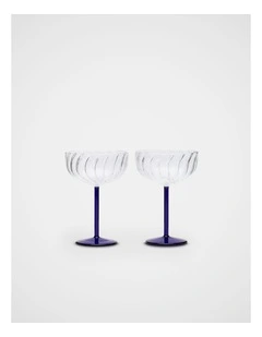 Eleni Martini Glass Set Of 2 in Sapphire Blue