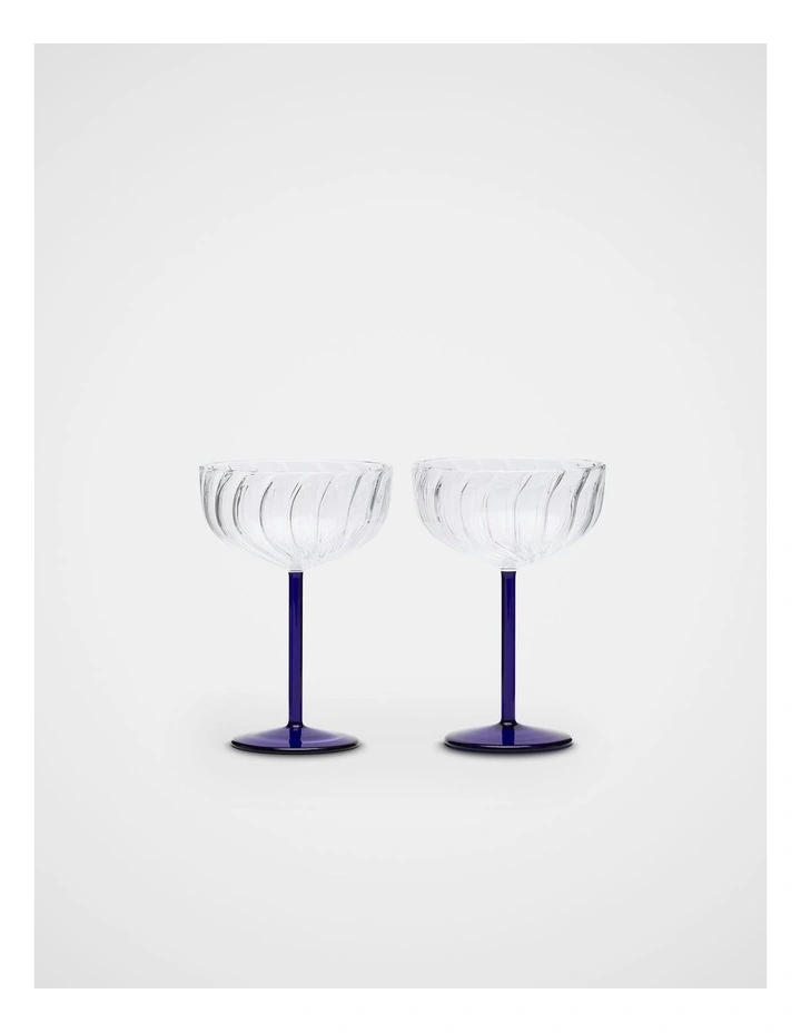 Eleni Martini Glass Set Of 2 in Sapphire Blue image 1