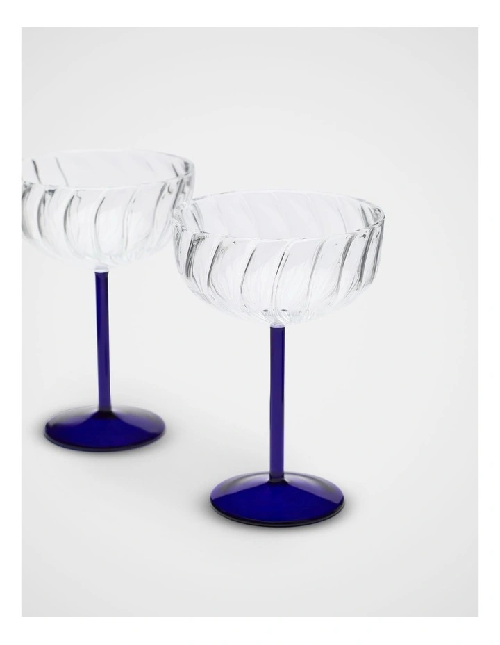 Eleni Martini Glass Set Of 2 in Sapphire Blue image 2