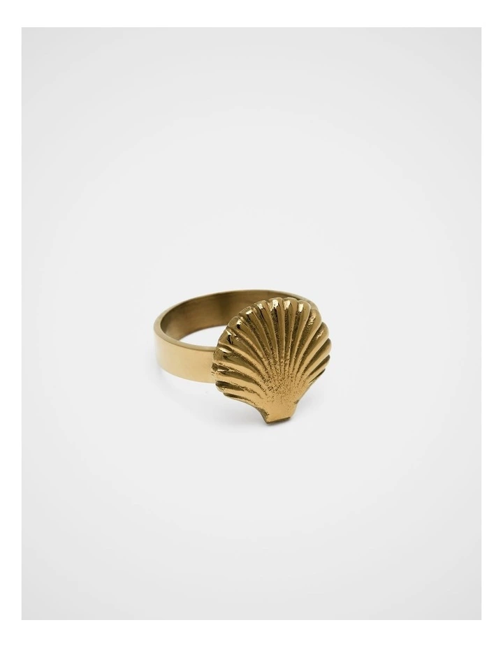 Shell Napkin Ring Set Of 4 in Gold image 1
