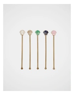 Shell Swivel Stick Set Of 5 in Multi