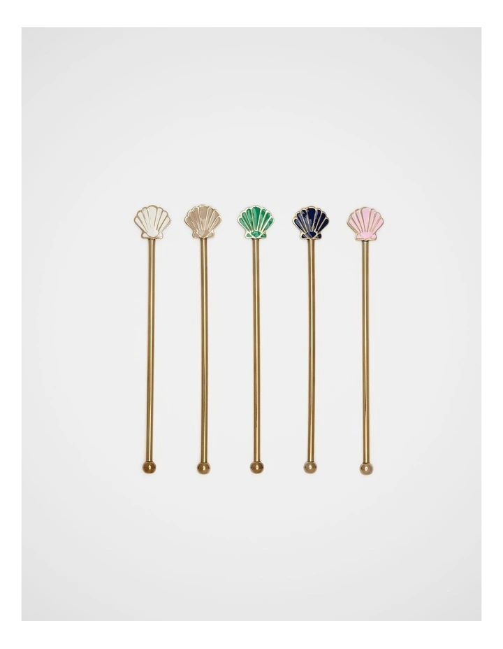 Shell Swivel Stick Set Of 5 in Multi image 1