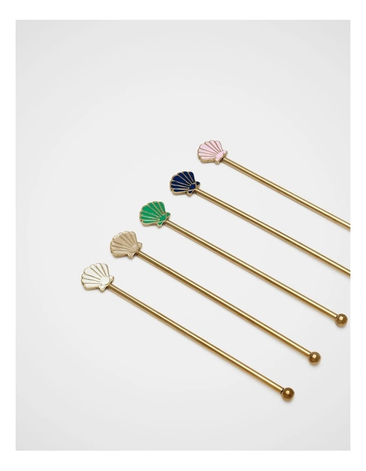Shell Swivel Stick Set Of 5 in Multi image 2