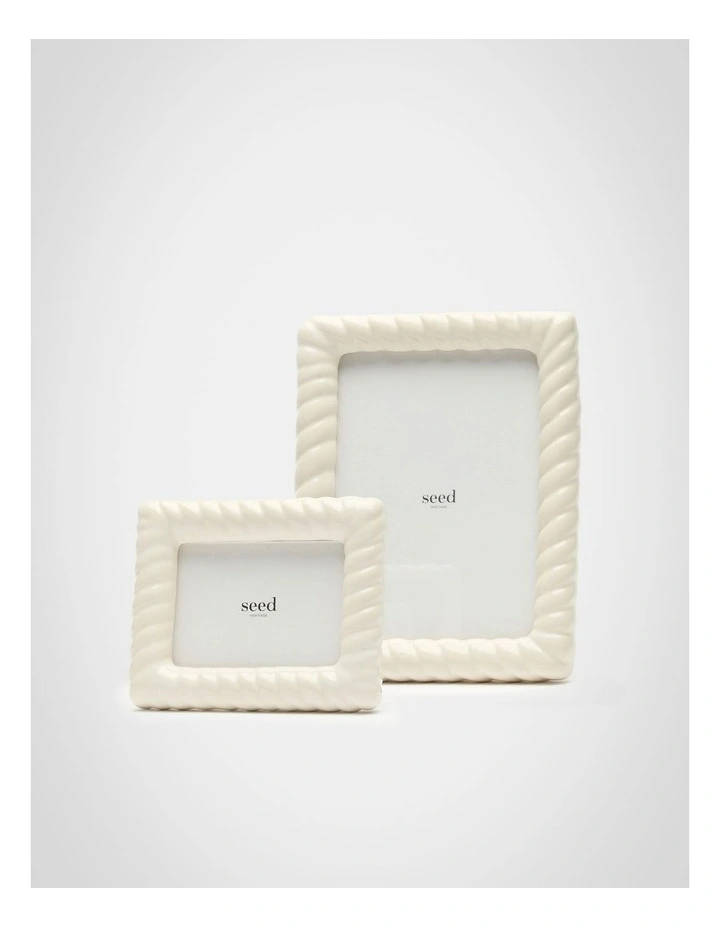 Rope Photo Frame Medium in Chalk image 3