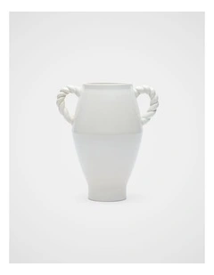 Rope Handle Vase in Chalk