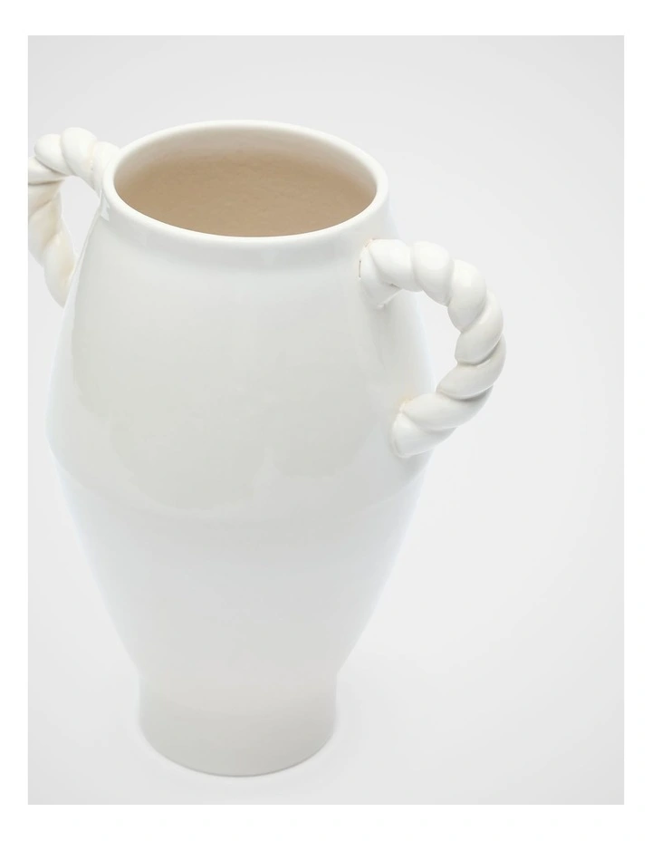 Rope Handle Vase in Chalk image 2