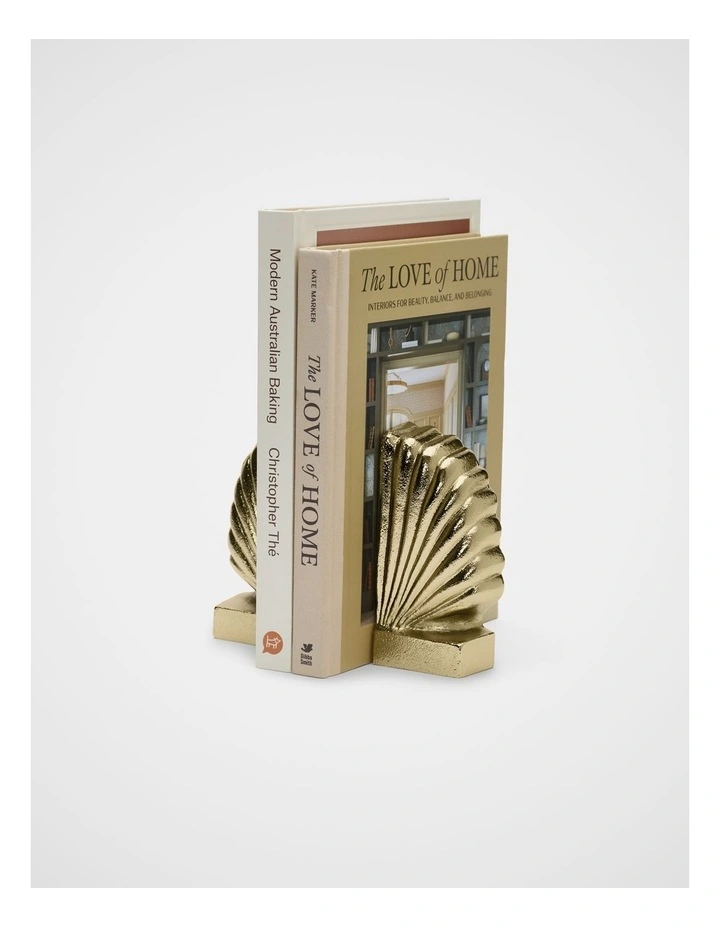 Shell Bookend Set Of 2 in Gold image 2