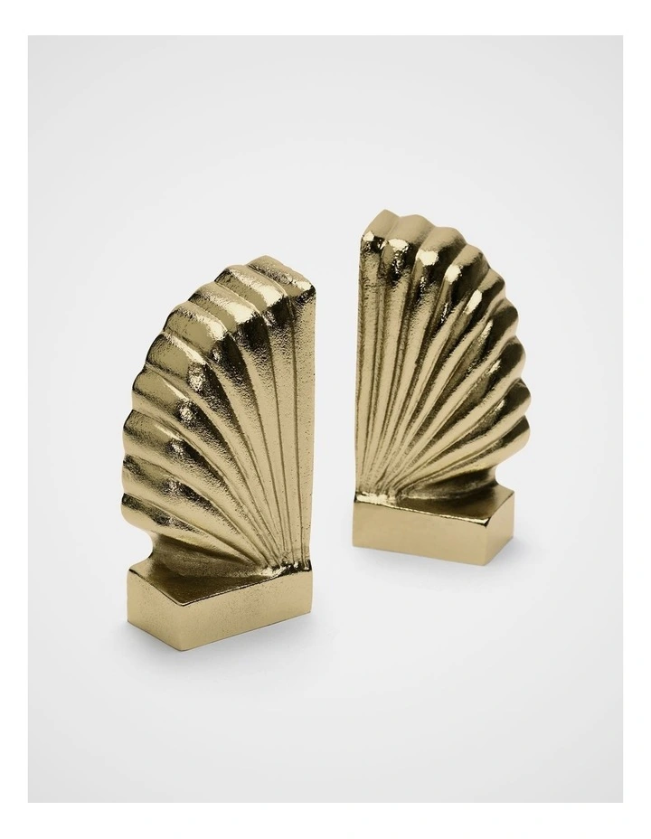 Shell Bookend Set Of 2 in Gold image 3