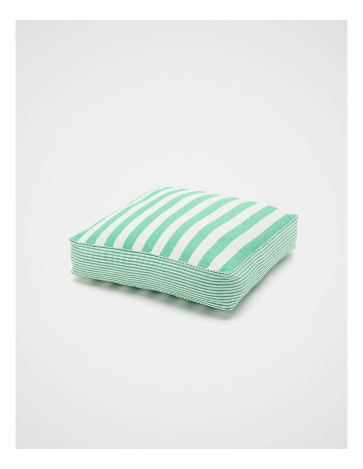 Block Stripe Floor Cushion in Palm Green image 1