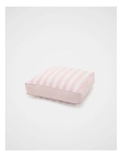 Block Stripe Floor Cushion in Petal Pink