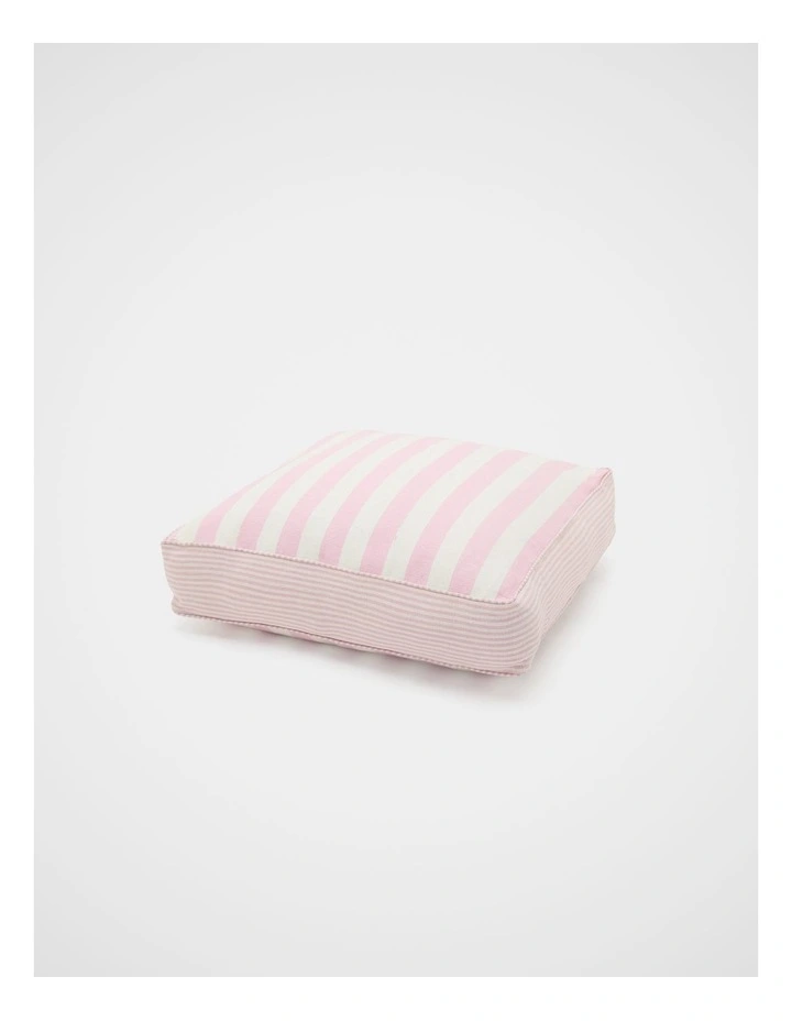 Block Stripe Floor Cushion in Petal Pink image 1