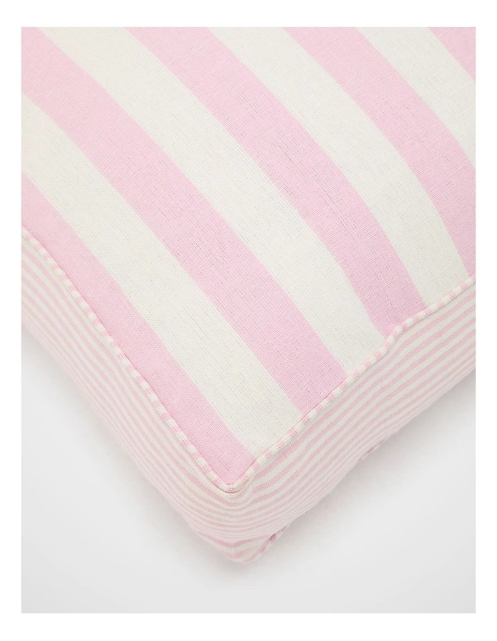 Block Stripe Floor Cushion in Petal Pink image 2