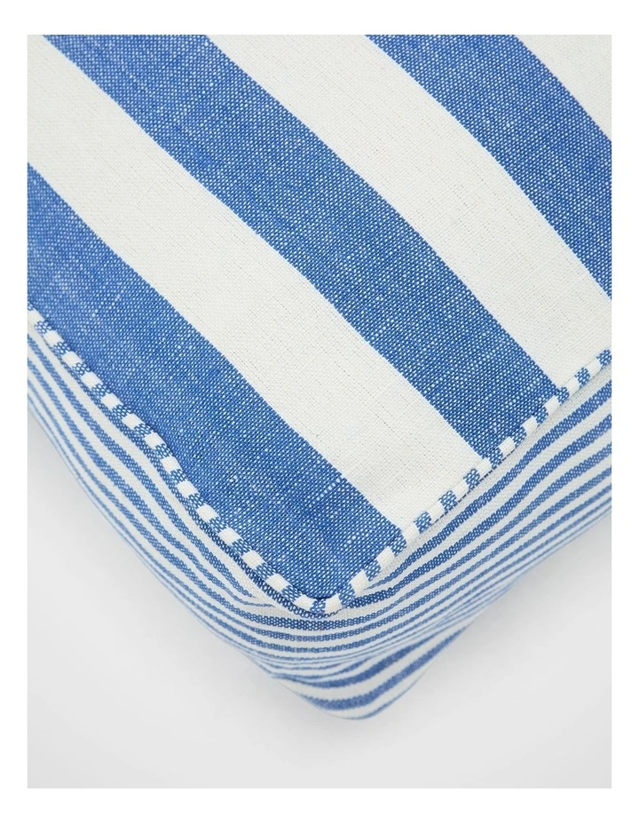 Block Stripe Floor Cushion in Sapphire Blue image 2