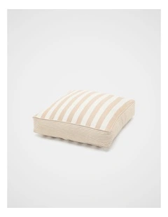 Block Stripe Floor Cushion in Warm Sand