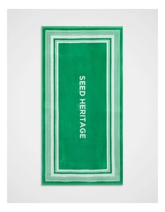Seed Logo Beach Towel in Palm Green