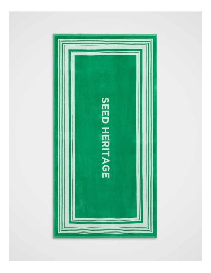 Seed Logo Beach Towel in Palm Green image 1